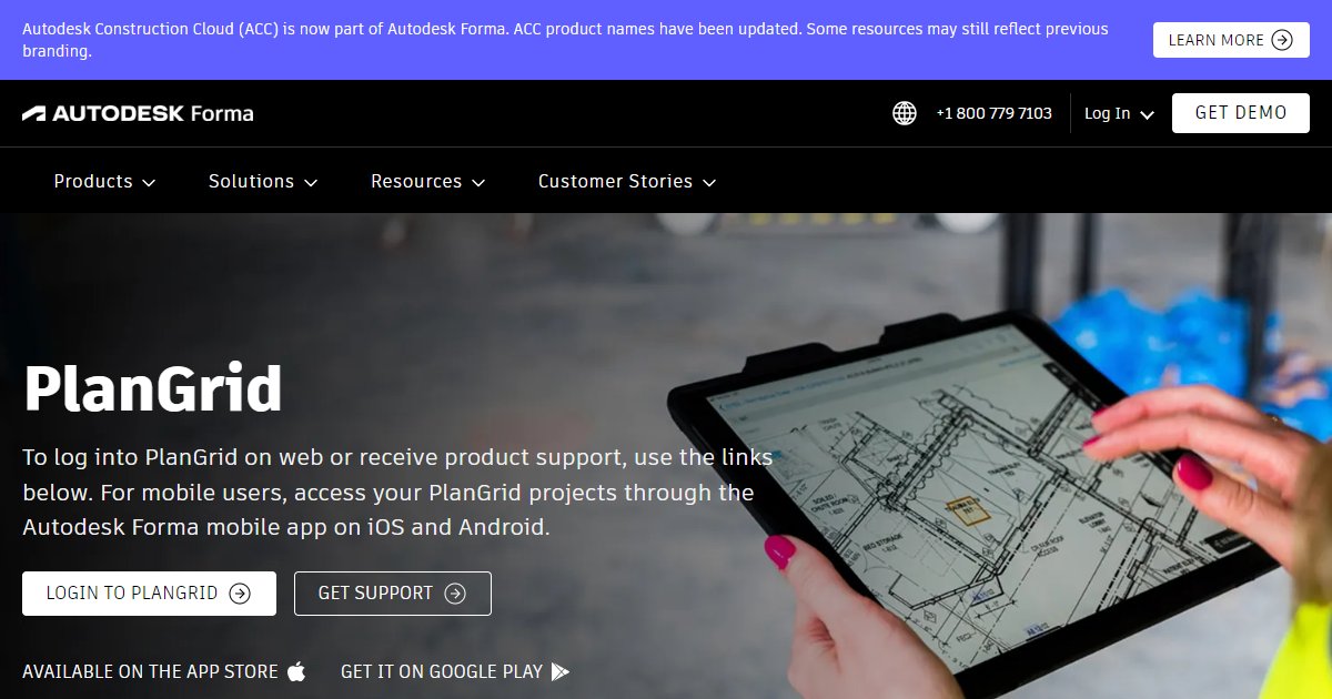 PlanGrid by Autodesk - featured BIM software image
