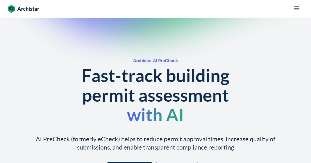 Archistar AI PreCheck - featured BIM software image