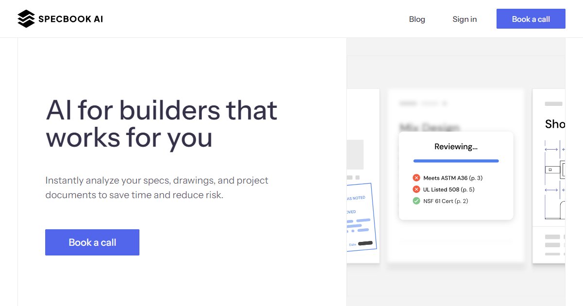 Specbook AI - featured BIM software image
