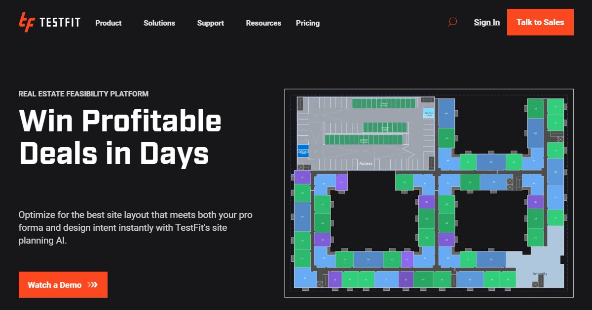 TestFit - featured BIM software image