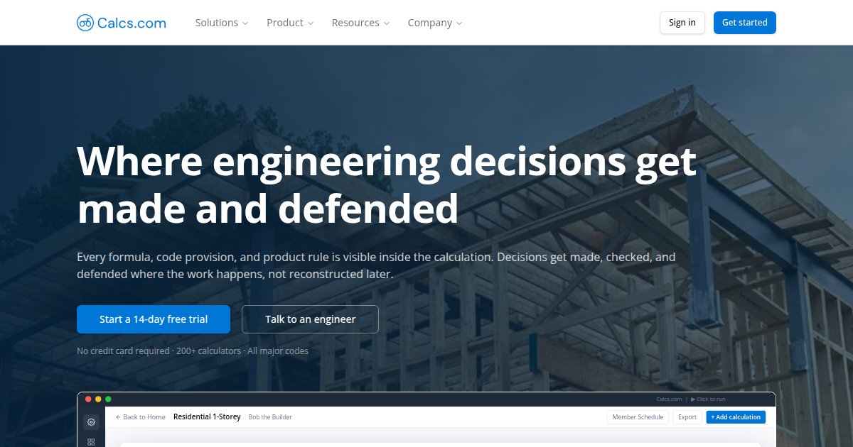 Calcs.com - featured BIM software image